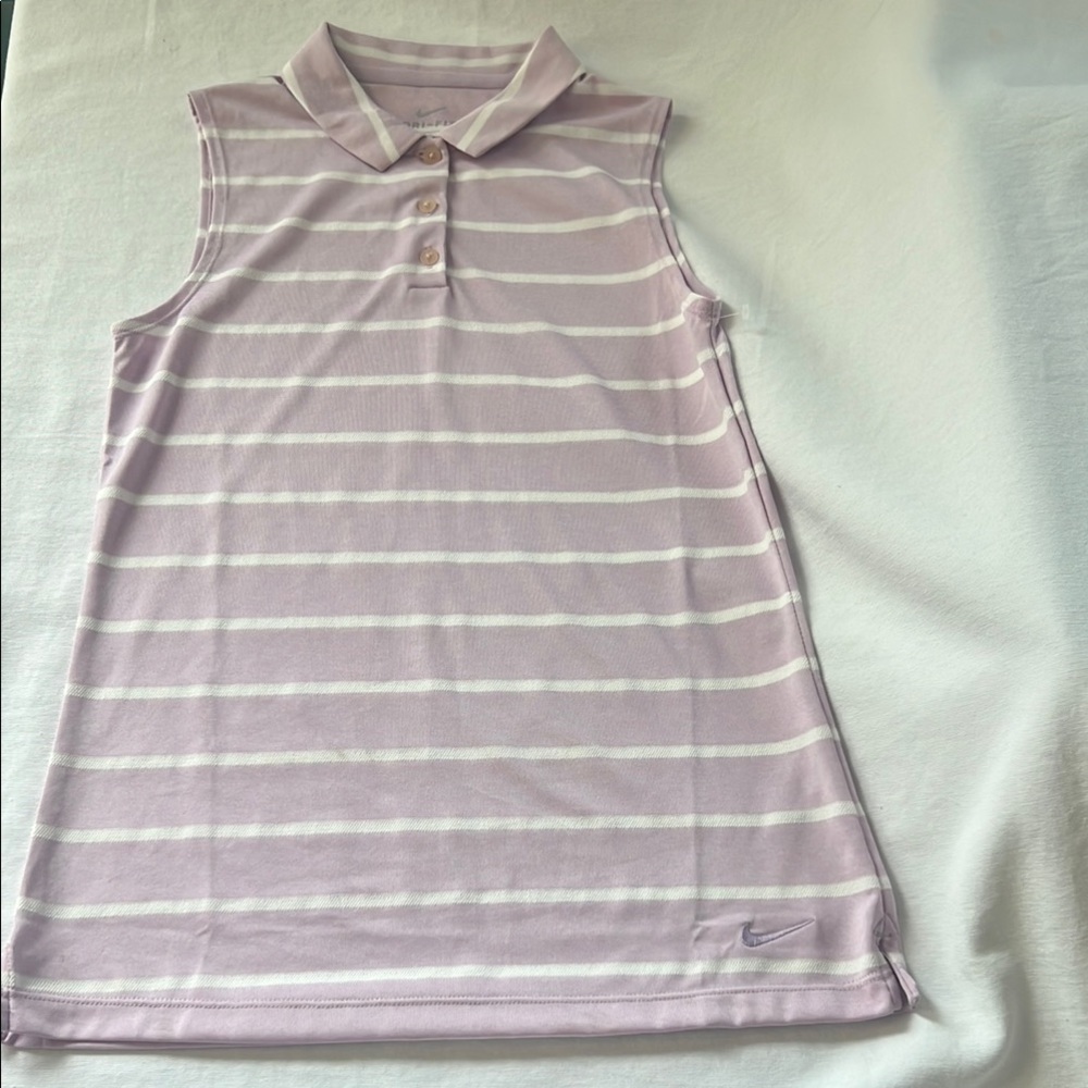 Nike Lavender and White Striped Tank Top